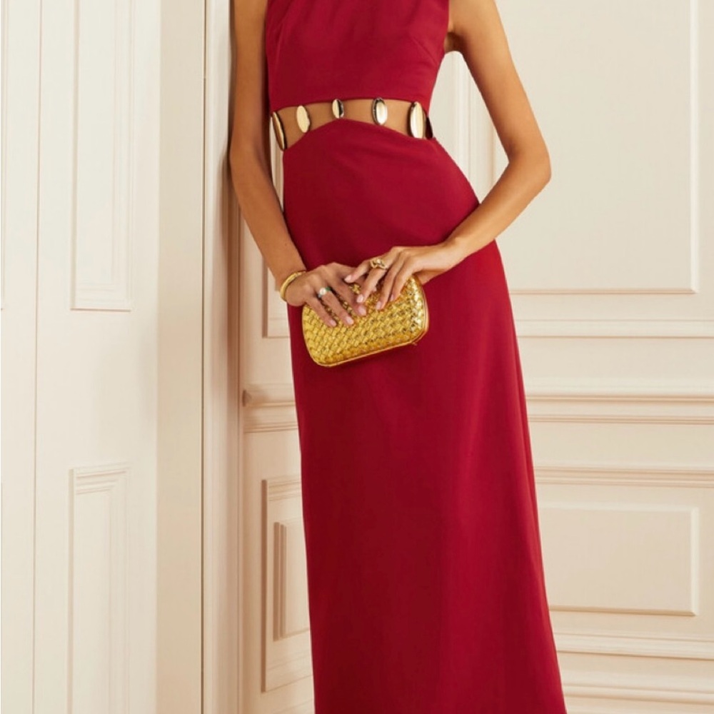 Jonathan Simkhai Red Maxi Dress with Gold Accents